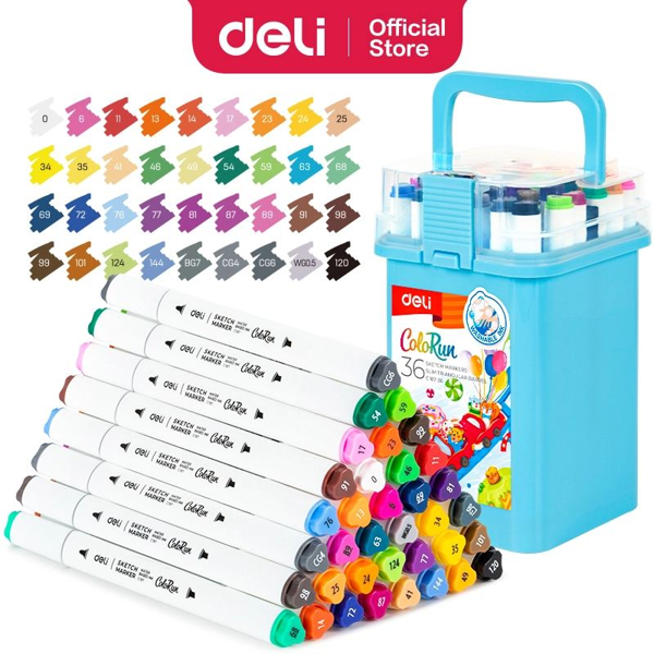 ΜΑΡΚΑΔΟΡΟΣ ΣΧΕΔΙΟΥ-ΖΩΓΡΑΦΙΚΗΣ DELI COLORFUN 36ΤΕΜ ΔΙΠΛΗ ΜΥΤΗ ΣΕ ΜΠΕΛ ΠΛΑΣΤΙΚΟ ΚΟΥΤΙ C187-36