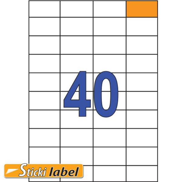 ΕΤΙΚΕΤΕΣ STICKY  52,5x21,2mm 56/Φ/Α4  Π100Φ LASER-INK-COPY No20