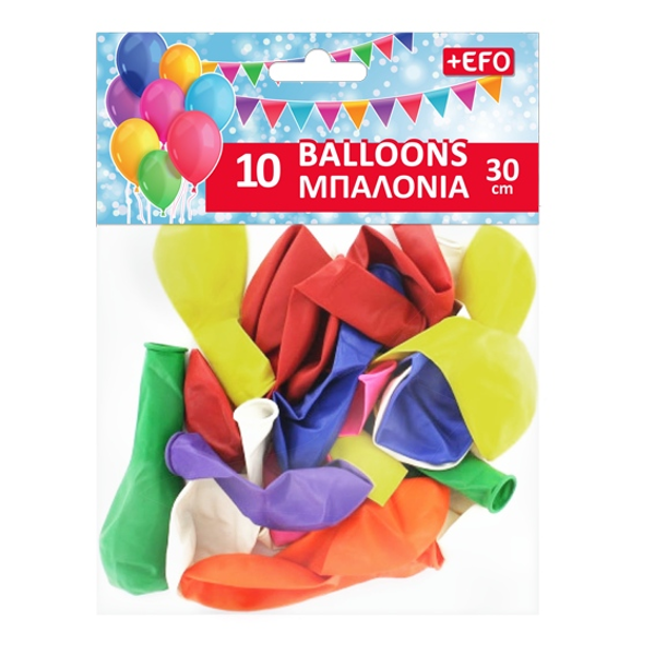 ΜΠΑΛΟΝΙΑ ΑΠΛΑ EFO 30ΕΚ 10 ΤΕΜΑΧΙΑ 226311