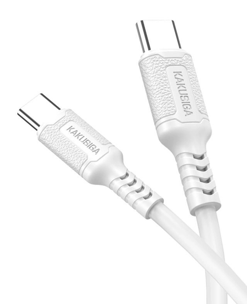 ΚΑΛΩΔΙΟ USB TO C USB-C σε USB-C KSC-984, σιλικόνης, 60W, 480Mbps, 1m, λευκό