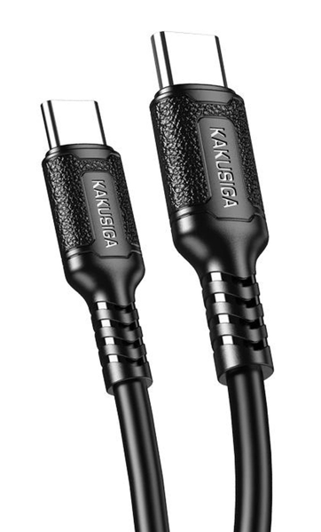 ΚΑΛΩΔΙΟ USB TO C USB-C σε USB-C KSC-984, σιλικόνης, 60W, 480Mbps, 1m, μαύρο