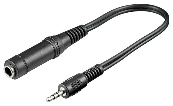 ΚΑΛΩΔΙΟ AUDIO GOOBAY καλώδιο 3.5mm male σε 6.3mm female 50470, 0.2m, μαύρο