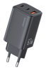 ΦΟΡΤΙΣΤΗΣ ΜΠΡΙΖΑΣ USAMS CC265, USB & 2x USB-C, 67W, GaN, μαύρος