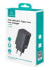 ΦΟΡΤΙΣΤΗΣ ΜΠΡΙΖΑΣ USAMS CC265, USB & 2x USB-C, 67W, GaN, μαύρος