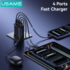 ΦΟΡΤΙΣΤΗΣ ΜΠΡΙΖΑΣ USAMS CC330, 2x USB & 2x USB-C, 40W, GaN, μαύρος