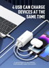 ΦΟΡΤΙΣΤΗΣ ΜΠΡΙΖΑΣ LDNIO σταθμός φόρτισης A4610C, 2x USB-C & 2x USB, 65W, PD/QC, λευκός