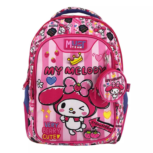 ΤΣΑΝΤΑ ΠΛΑΤΗΣ ΣΧΟΛΙΚΗ ΔΗΜΟΤΙΚΟΥ MUST TEAM MY MELODY PINK BOW 3 ΘΗΚΕΣ 000490307