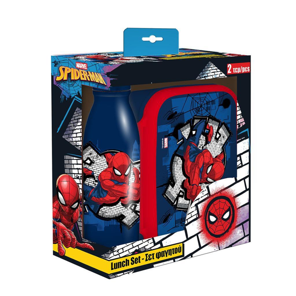 ΦΑΓΗΤΟΔΟΧΕΙΟ PP 800ML & ΠΑΓΟΥΡΙ ΑΛΟΥΜΙΝΙΟΥ  500ML ΣΕΤ SPIDERMAN 000508789