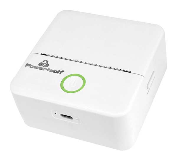 ΕΚΤΥΠΩΤΗΣ ΘΕΡΜΙΚΟΣ ΦΟΡΗΤΟΣ POWERTECH smart φωτογραφιών & σχεδίων PT-1420, 200dpi, Bluetooth, λευκός