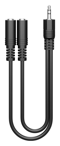 ΑΝΤΑΠΤΟΡΑΣ AUDIO GOOBAY 3.5mm 50464, αρσενικό σε 2x θηλυκά, 0.2m, μαύρο
