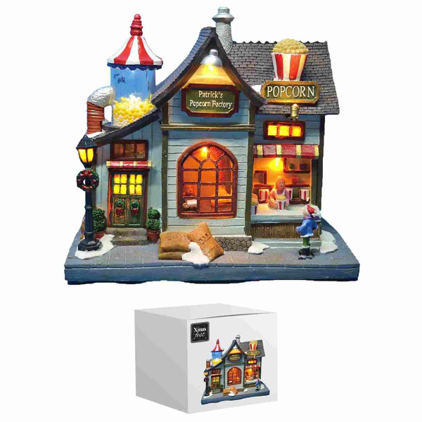 ΧΩΡΙΟ XMAS ΦΩΣ-ΚΙΝΗΣΗ ΕΡΓΑΣΤΗΡΙΟ POPCORN 3xAAA  KOYTI 23x22x14cm 93-3460
