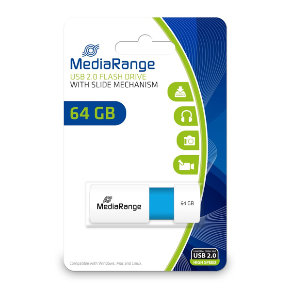 MNHMH USB MEDIA RANGE 64GB USB 2.0 BLACK MR-974