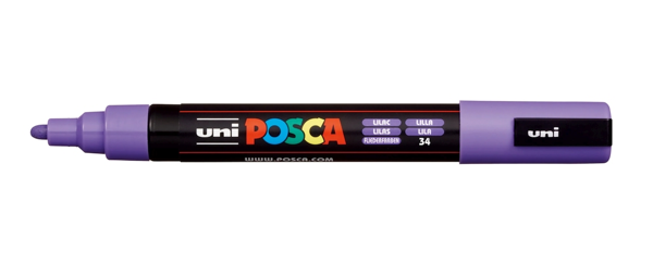 ΜΑΡΚΑΔΟΡΟΣ UNI POSCA PC-5Μ 1.8-2.5mm ΛΙΛΑ ΜΕΣΑΙΟΣ