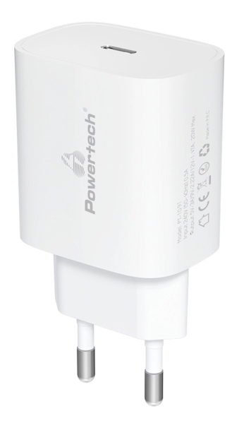 ΦΟΡΤΙΣΤΗΣ ΜΠΡΙΖΑΣ POWERTECH PT-1091, USB-C, PD 20W, λευκός