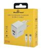 ΦΟΡΤΙΣΤΗΣ ΜΠΡΙΖΑΣ POWERTECH PT-1248, καλώδιο, USB/USB-C, 20W, GaN, λευκός