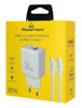 ΦΟΡΤΙΣΤΗΣ ΜΠΡΙΖΑΣ POWERTECH PT-1179, καλώδιο, USB/USB-C, 35W, GaN, λευκός