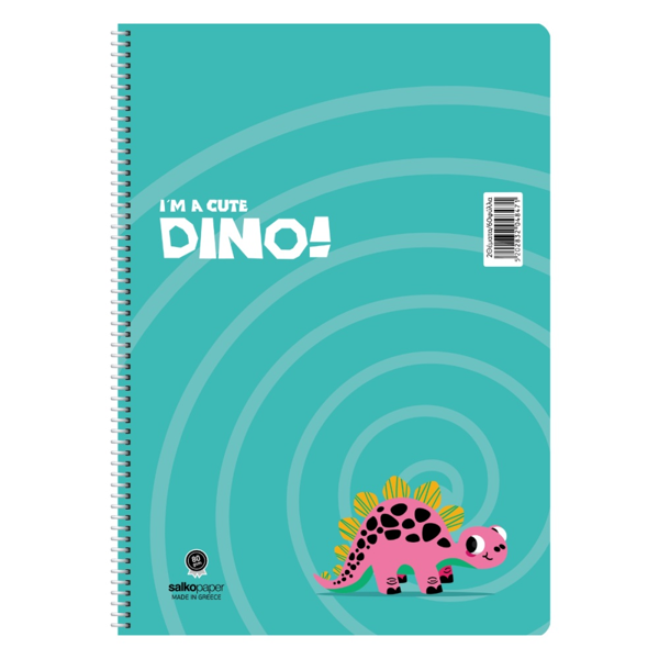 ΤΕΤΡΑΔΙΟ ΣΠΙΡΑΛ SALKO DINO 17X25 60Φ*120σελ. ΘΕΜΑΤΑ 2 4842