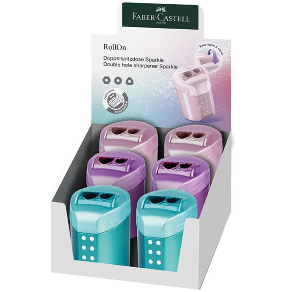 ΞΥΣΤΡΑ ΒΑΡΕΛΑΚΙ FABER CASTEL ΔΙΠΛΗ ROLL-ON SPARKLE ΡΟΖ-ΜΩΒ-ΜΠΛΕ 183900