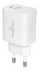 ΦΟΡΤΙΣΤΗΣ ΜΠΡΙΖΑΣ POWERTECH PT-778 FAST CHARGE USB & USB-C, PD QC3.0, 20W, λευκός