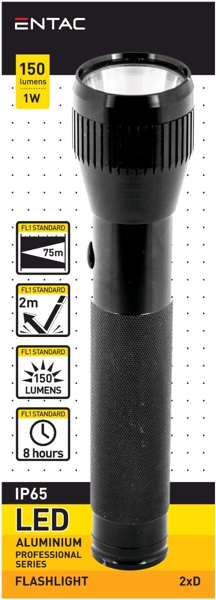 ΦΑΚΟΣ Entac ΑΛΟΥΜΙΝΙΟΥ 2ΧDD, IP65, 1W, 150 LUMENS,8 HOURS