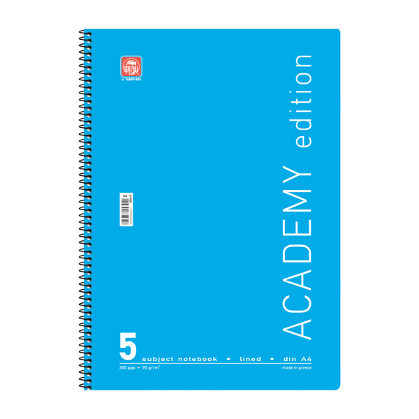 ΤΕΤΡΑΔΙΟ ΣΠΙΡΑΛ ACADEMY 21X29cm Α4 5 ΘΕΜΑΤΑ 75φ. ΑΣΟΡΤΙ ΧΡΩΜΑΤΑ 70ΓΡ
