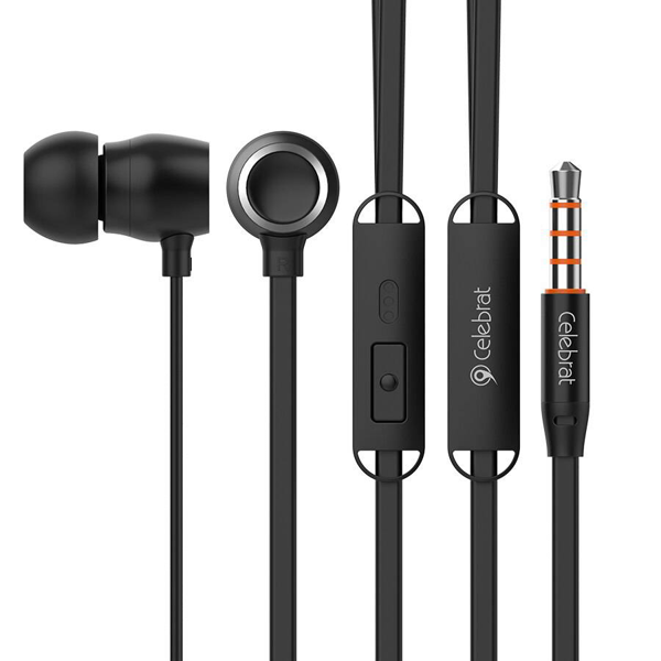ΑΚΟΥΣΤΙΚΑ ΜΙΝΙ CELEBRAT G10, 10mm, 3.5mm, 1.2m, μαύρα +MIC STEREO BLACK ΚΑΛΩΔΙΟ ΠΛΑΚΕ