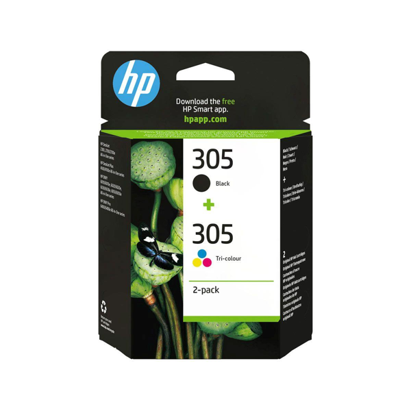 ΜΕΛΑΝΗ HP 305 2-PACK BLACK -TRICOLOR 6ZD17AE