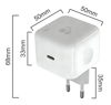 ΦΟΡΤΙΣΤΗΣ ΜΠΡΙΖΑΣ POWERTECH PT-1581 με καλώδιο, USB-C, 40 έως 60W, GaN, AVS, λευκός,Iphone 17