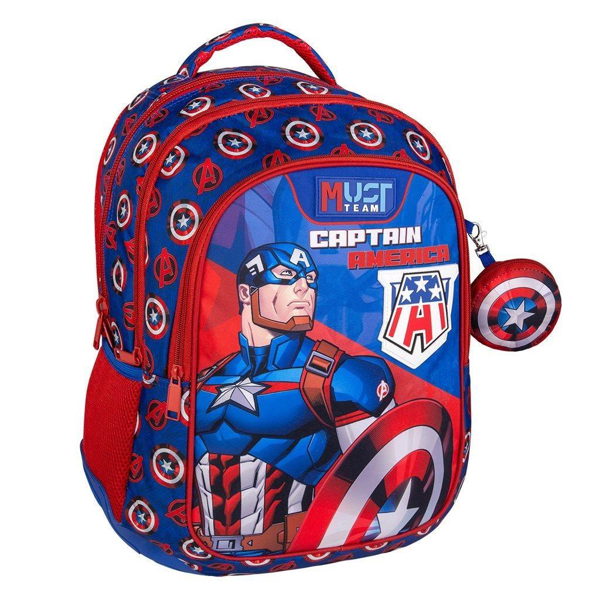 ΣΧΟΛΙΚΗ ΤΣΑΝΤΑ ΠΛΑΤΗΣ ΔΗΜΟΤΙΚΟΥ AVENGERS CAPTAIN AMERICA MUST TEAM 3 ΘΗΚΕΣ 000506282
