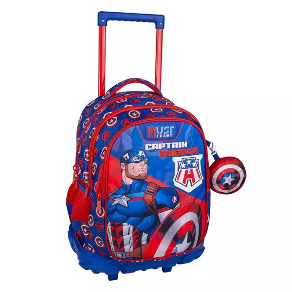 ΣΧΟΛΙΚΗ ΤΣΑΝΤΑ ΤΡΟΛΕΪ ΔΗΜΟΤΙΚΟΥ AVENGERS CAPTAIN AMERICA MUST TEAM 3 ΘΗΚΕΣ 000506311