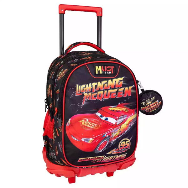 ΣΧΟΛΙΚΗ ΤΣΑΝΤΑ ΤΡΟΛΕΪ ΔΗΜΟΤΙΚΟΥ DISNEY CARS LIGHTNING MCQUEEN MUST TEAM 3 ΘΗΚΕΣ 000565044