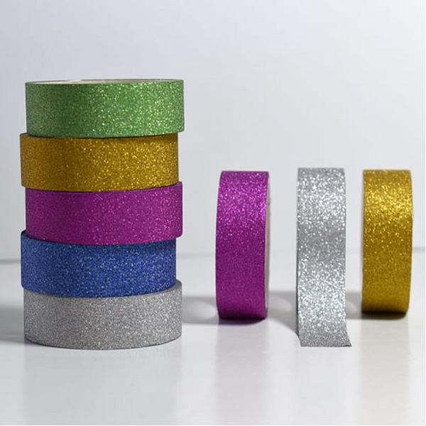 ΧΑΡΤΟΤΑΙΝΙΑ GLITTER FABI 15mmX3M 5 ΧΡΩΜΑΤΑ 132055