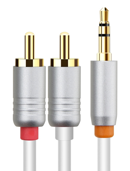 ΚΑΛΩΔΙΟ AUDIO CABLETIME καλώδιο ήχου 3.5mm σε 2x RCA CT-AV314-P12G, 3m, λευκό
