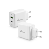 ΦΟΡΤΙΣΤΗΣ ΤΟΙΧΟΥ MEDIARANGE 65W FAST CHARGER 1XUSB-A  2XUSB-C WHITE  (MRMA116)