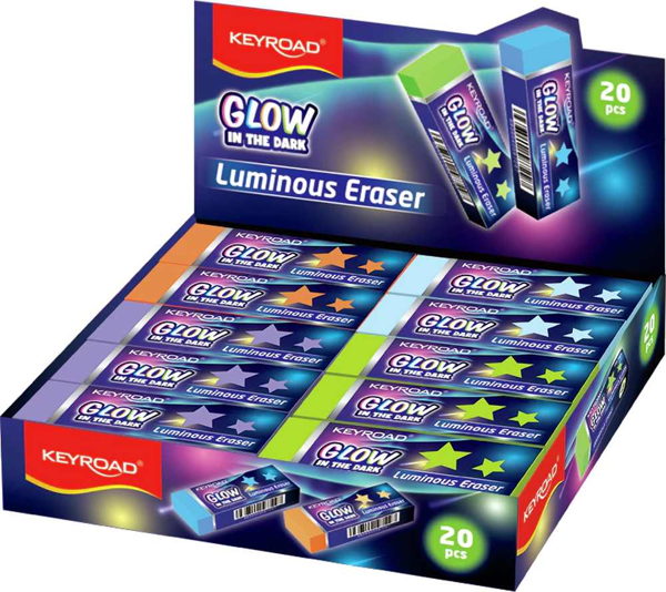 ΓΟΜΟΛΑΣΤΙΧΑ KEYROAD GLOW IN THE DARK LUMINOUS 6X2,2X1,2cm KR973295