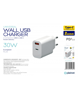 ΦΟΡΤΙΣΤΗΣ ΤΟΙΧΟΥ PLATINET 30Watt TYPE C PD3.0+USB 2.4A