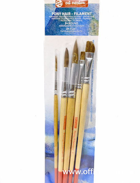 ΠΙΝΕΛΑ ART CREATION ΣΕΤ 5ΤΕΜ Νo6-10-14  8-14 PONY HAIR  9099115M WATERCOLOR