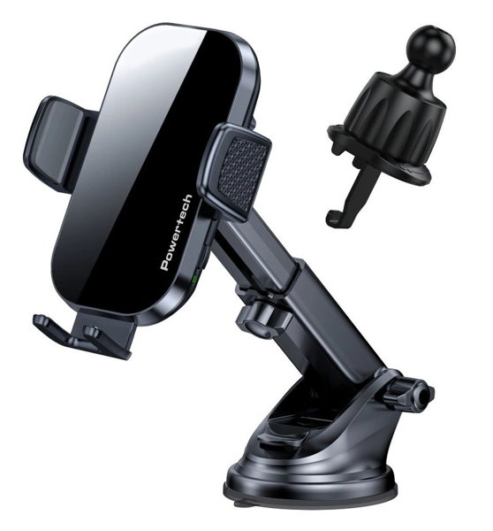ΒΑΣΗ ΣΤΗΡΙΞΗΣ KINHTOY POWERTECH PT-1271, 15W, ΜΕ ΦΟΡΤΙΣΗ 15W ΤΑΜΠΛΟ-ΑΕΡΑΓΩΓΟΥ ΜΑΥΡΟΣ
