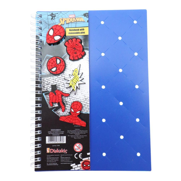 ΤΕΤΡΑΔΙΟ ΣΠΙΡΑΛ SPIDERMAN ΜΕ 6 ΚΑΡΦΙΤΣΕΣ A5 ΡΙΓΕ  60Φ 000508841