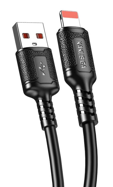 ΚΑΛΩΔΙΟ KAKUSIGA Lightning σε USB KSC-984, σιλικόνης, 3Α, 480Mbps, 1m, μαύρο