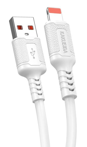 ΚΑΛΩΔΙΟ KAKUSIGA Lightning σε USB KSC-984, σιλικόνης, 3Α, 480Mbps, 1m, λευκό