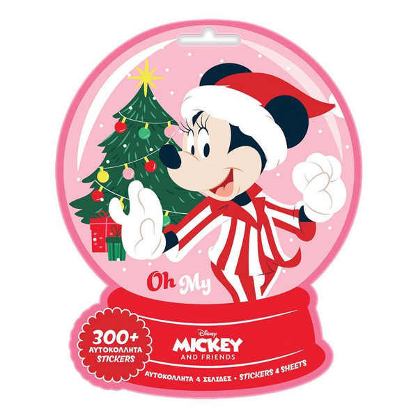 ΑΥΤΟΚΟΛΛΗΤΑ ΧΡΙΣΤΟΥΓΕΝΝΙΑΤΙΚΑ 16X22EK MICKEY 300 STICKERS ΜΠΛΟΚ 4 ΦΥΛΛΑ 0566253